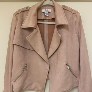 Magaschoni Faux Suede Moto Jacket